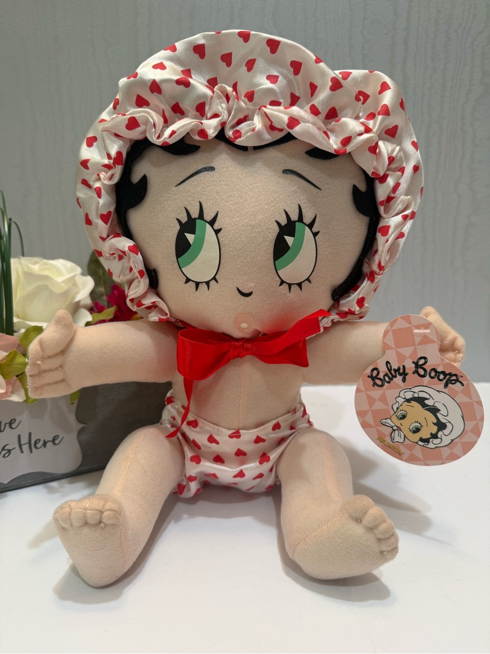 Vintage NWT Baby Betty Boop Heart Print 10.5” Kellytoy 2006 Y2K